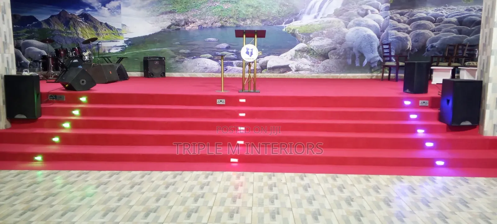 Easy-to-Vacuum 4mm Delta Wall to Wall Church Carpet