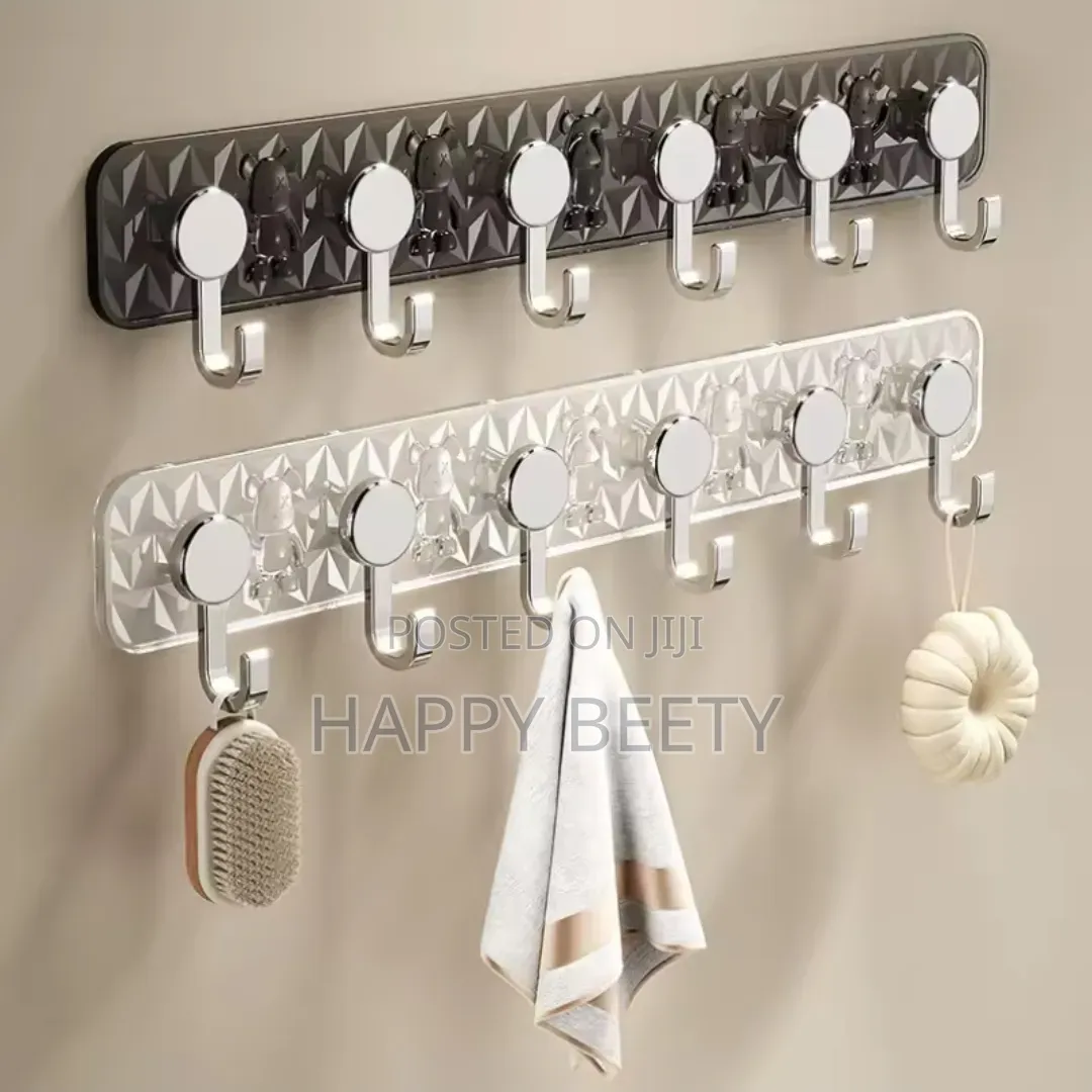 Wall-Mounted Hook Rack (6 Hooks)