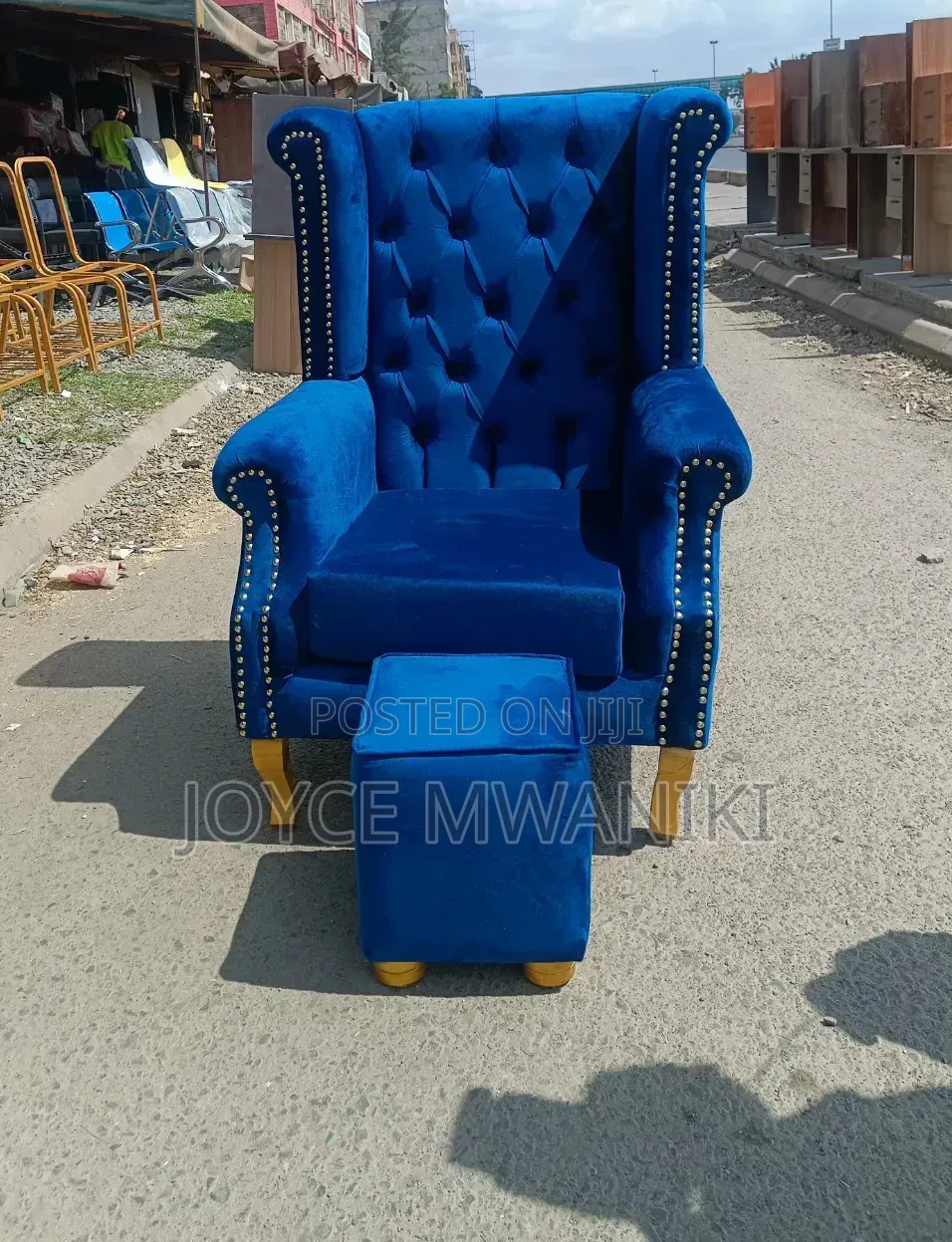 Pedicure Deep Royal Blue With a Stool