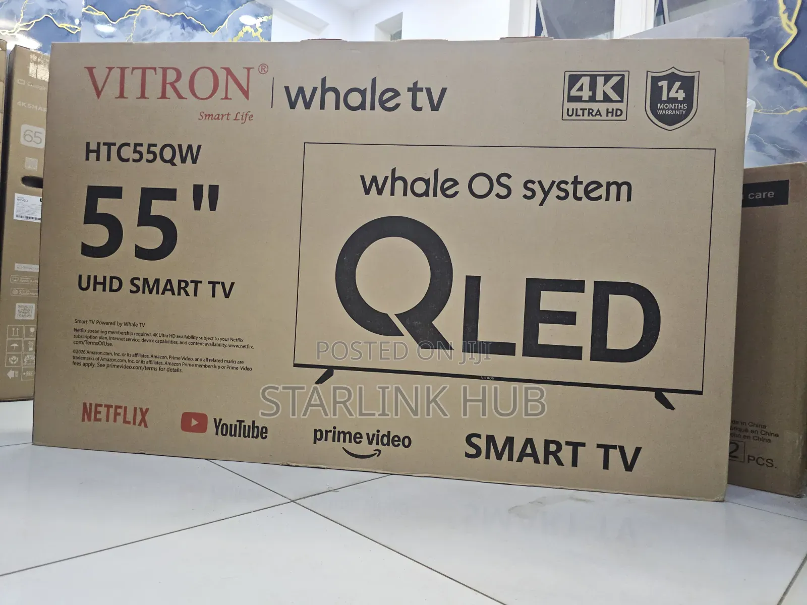 Vitron 55 Inch QLED 4K UHD Whale TV HTC55QW (14months Warranty)