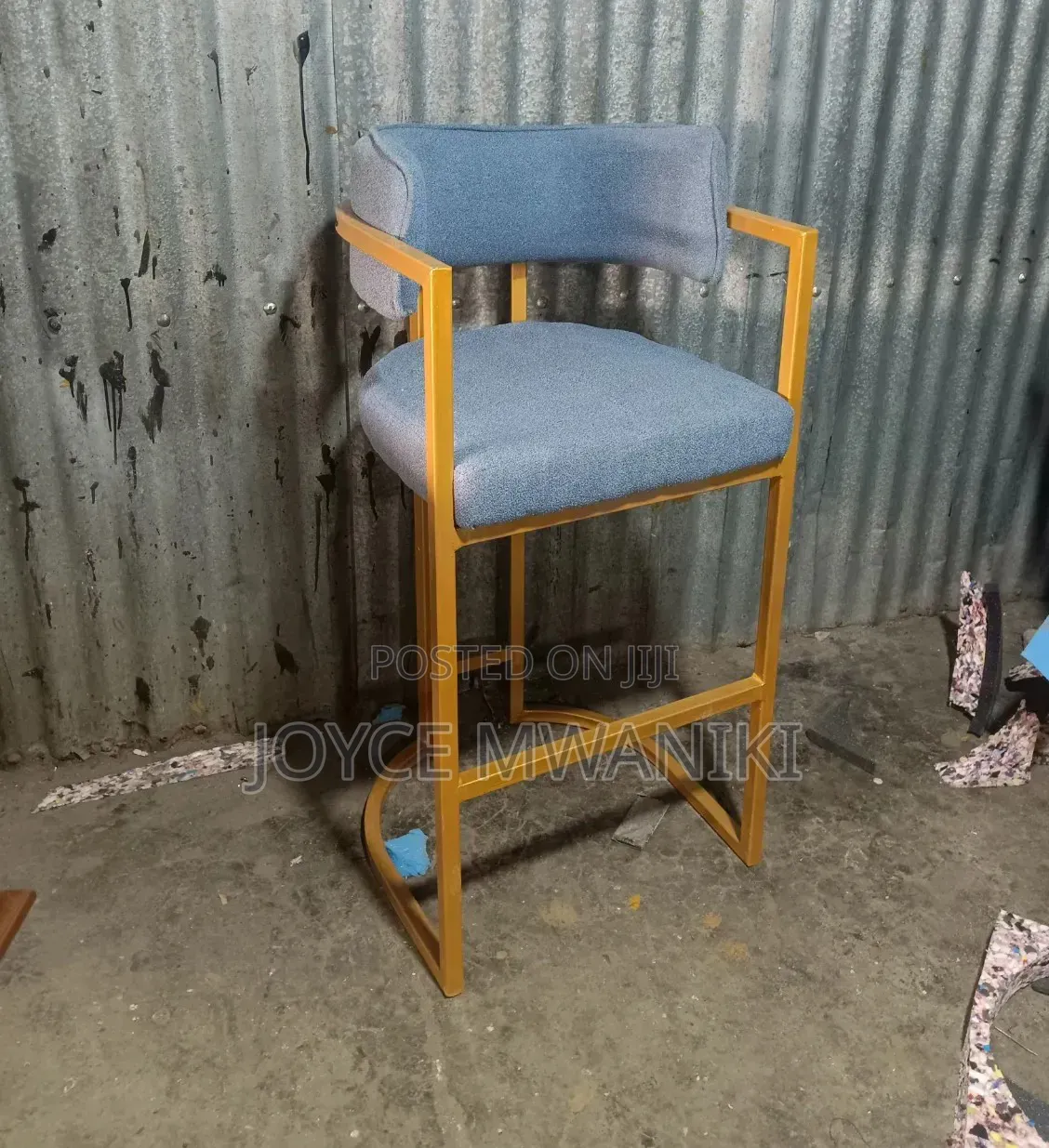 Modern Kitchen Island Stool or Bar Chair With a Curved Backrest