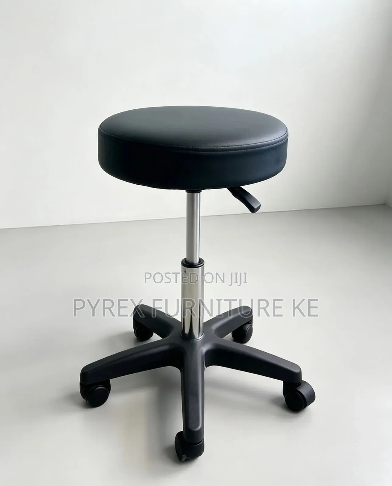 PU Leather Swivel Stool on Casters