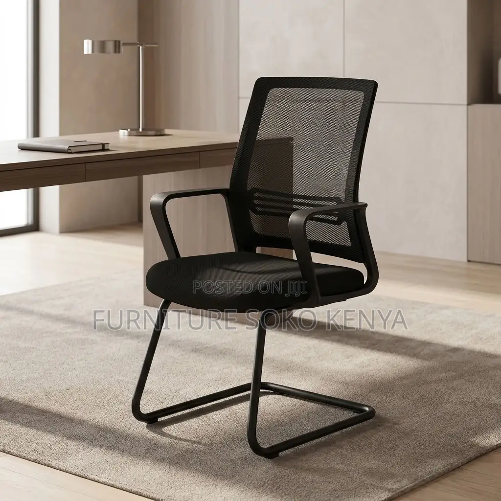 Office Mesh Seats | Executive Mid Back Chair With Sled Base