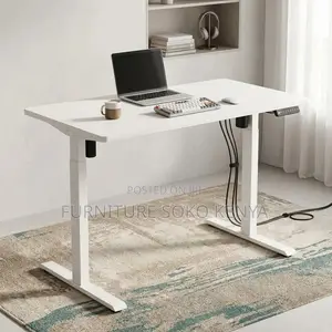 White 1.2 Meter Electric Table || Ergonomic Modern Adjustable Desk
