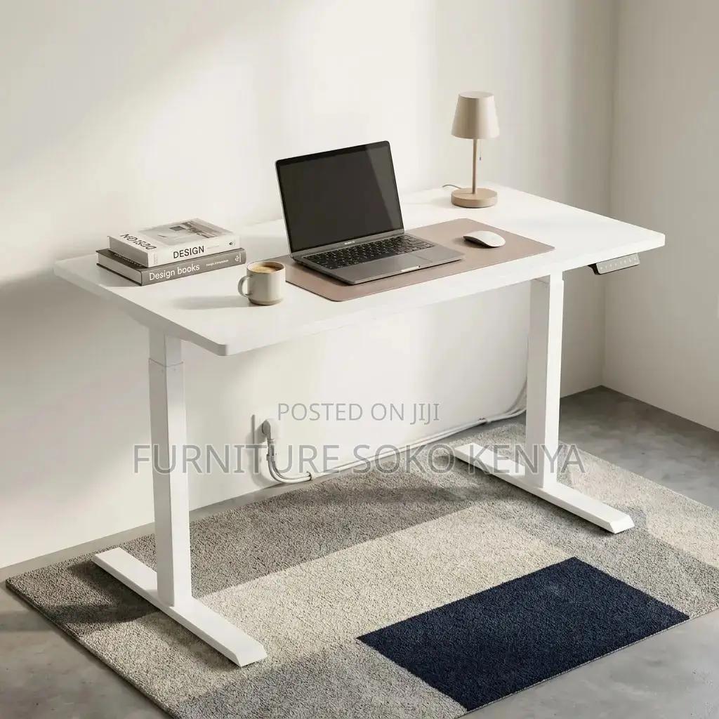 White 1.2 Meter Electric Table || Ergonomic Modern Adjustable Desk