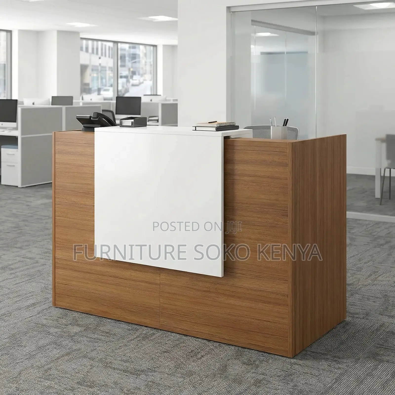 Reception Desk | 1800mm Brown | Receptionist Table