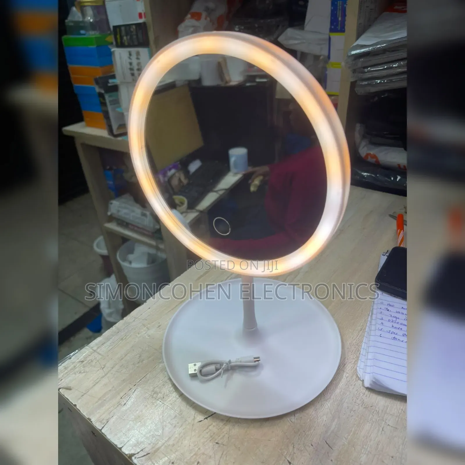 LED Makeup Mirror With a Storage Tray and Sensor Touch