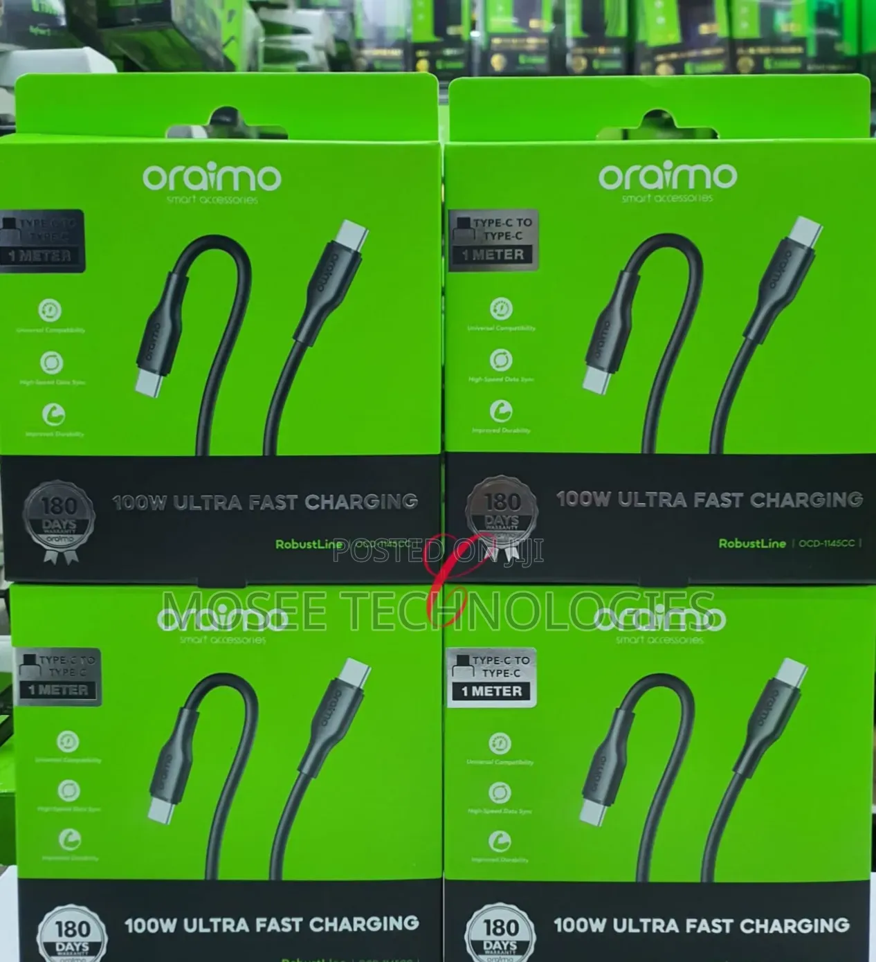 Oraimo RobustLine 100W Type-C to Type-C Fast Charging Cable