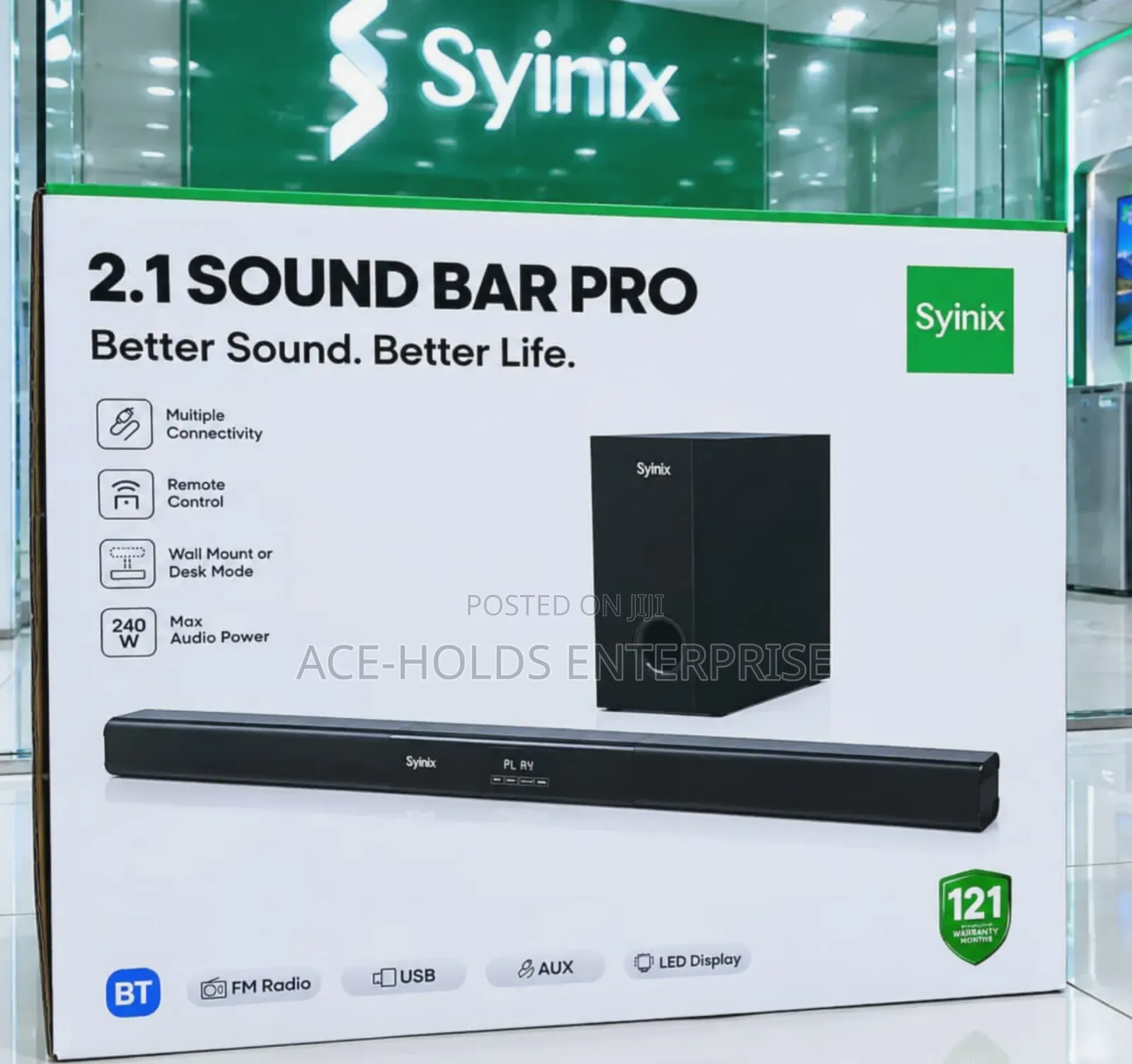 240watts - Syinix SYN-S600 Soundbar Speaker 2.1ch With FM