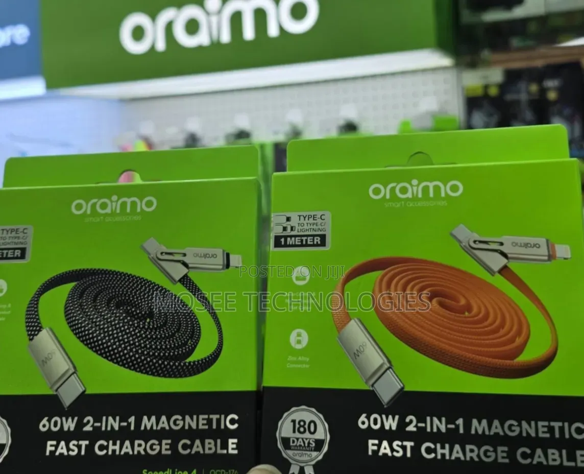 Oraimo SpeedLine 4 – 60W Magnetic Fast Charger Cable