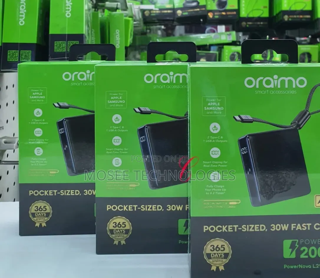 Oraimo PowerNova L21 20000mAh 30W Fast Charging Power Bank