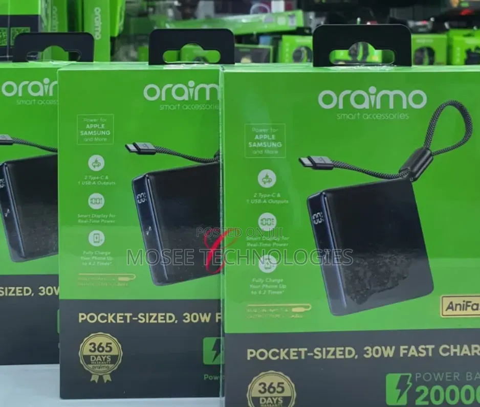 Oraimo PowerNova L21 – 30W 20000mAh Portable Charger