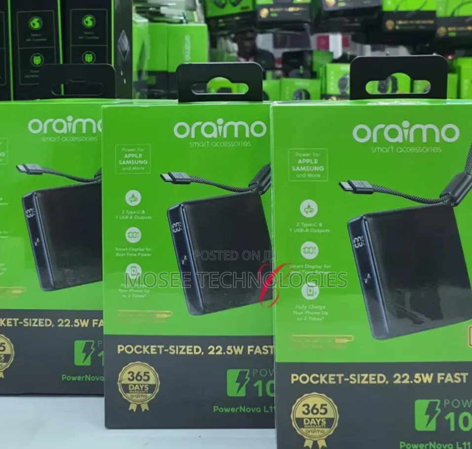 Oraimo PowerNova L11 10000mAh 22.5W Fast Charging Power Bank