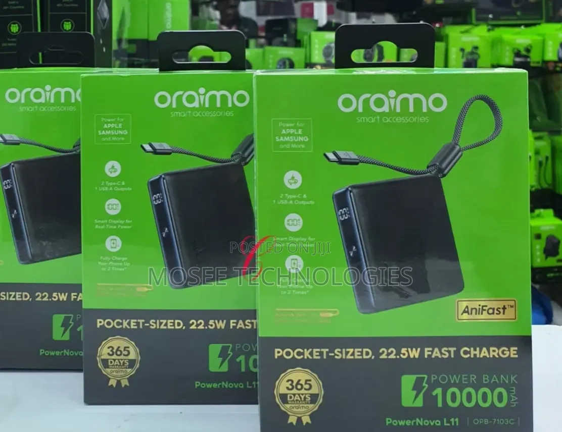 Oraimo PowerNova L11 OPB-7103C – Compact Fast Charging Power Bank