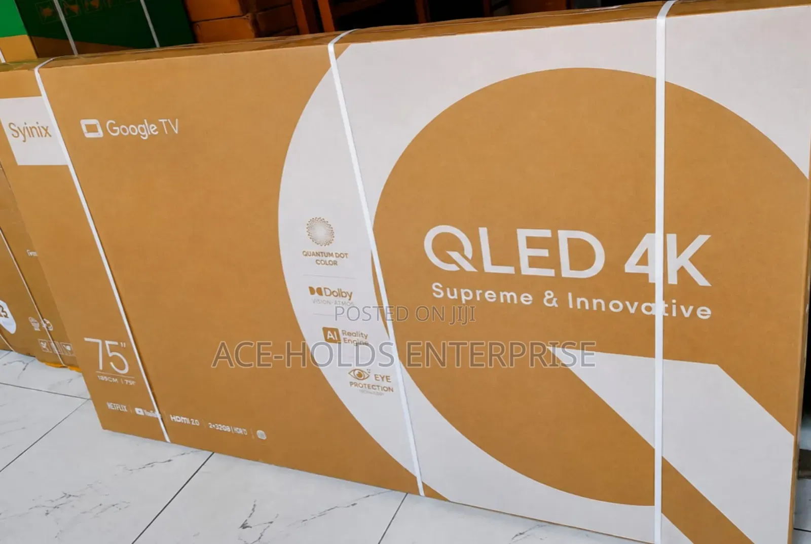 75Q61k - Syinix 75" Inch Sart Google Qled TV - Dolby Vision Atmos
