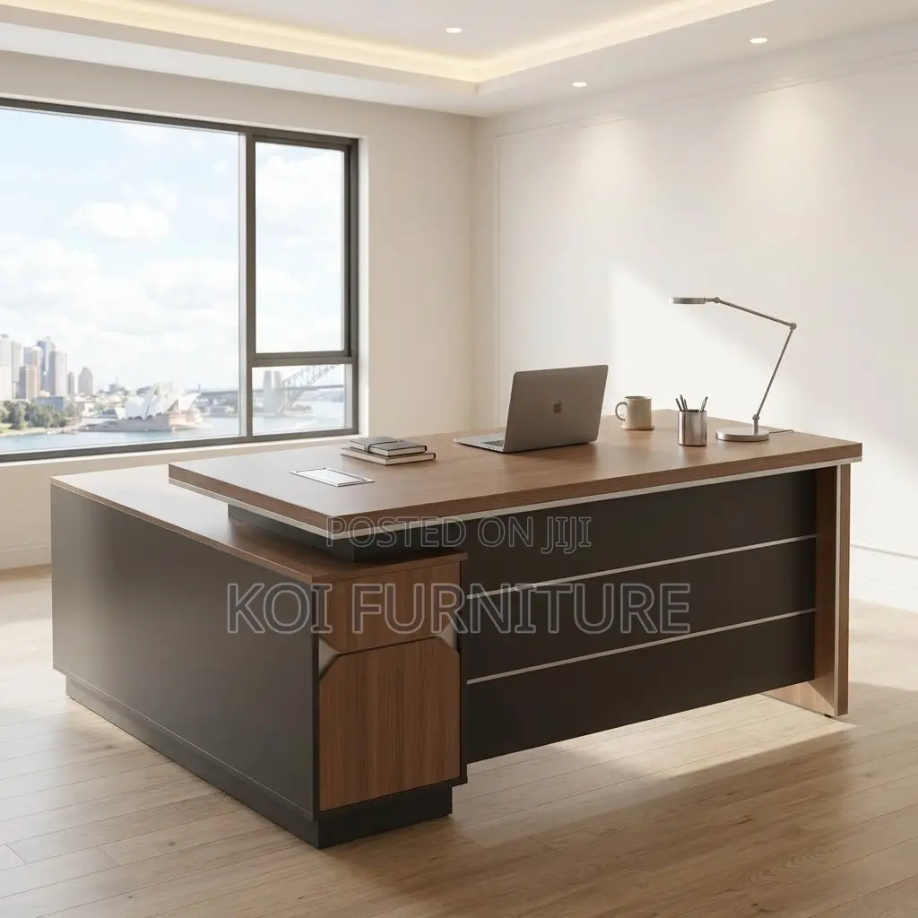 Modern Executive Desk | 160CM Brown L Extended Office Table