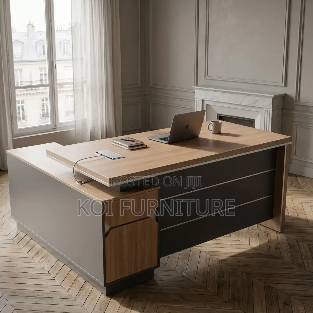 Modern Executive Desk | 160CM Brown L Extended Office Table