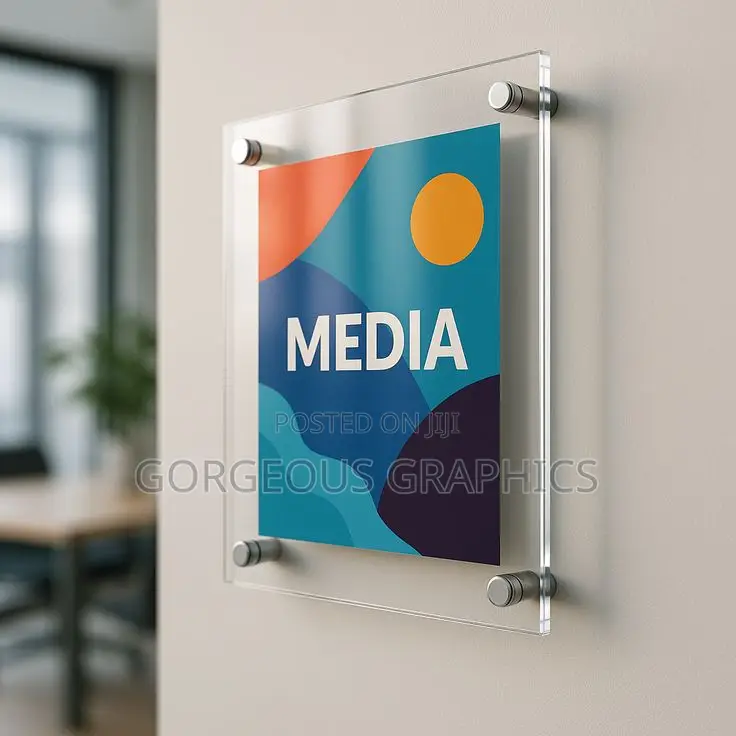 Wall-Mounted Acrylic Sign Holder Branding