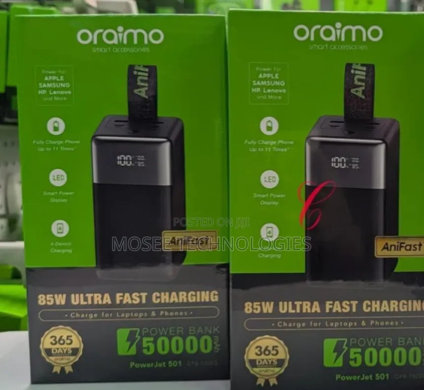 Oraimo PowerJet 501 50,000mAh 85W Fast Charging Power Bank