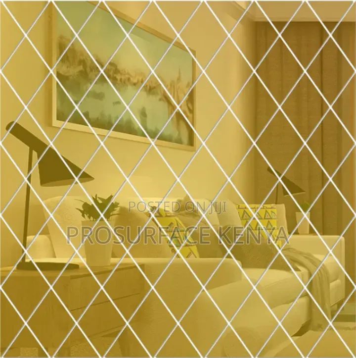 Peel-and-Stick Diamond Acrylic Mirrors Silver