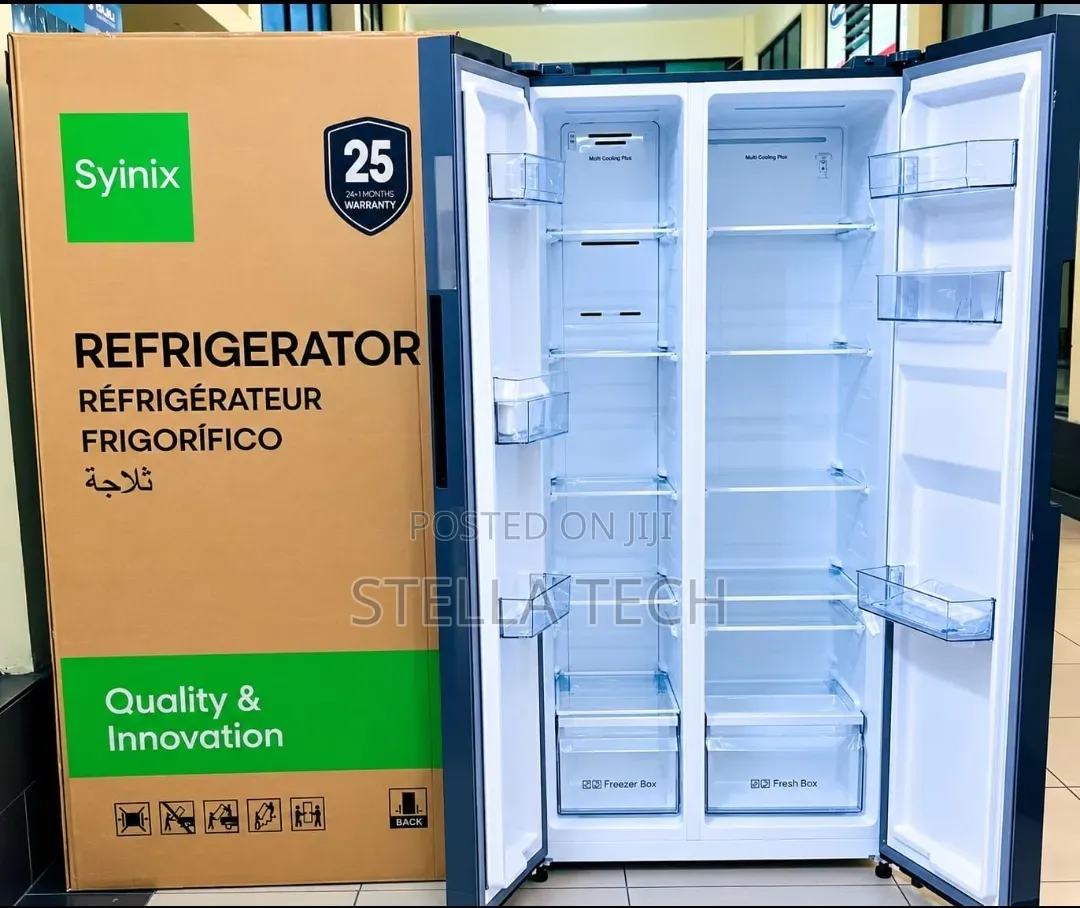 Syinix 460L Side-by-Side Refrigerator With a Built-in Water Dispenser