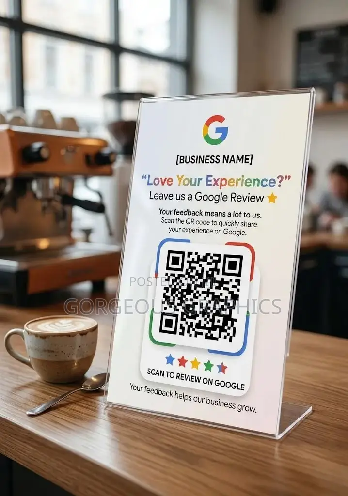 Custom-Made QR Code Table Menu Signs