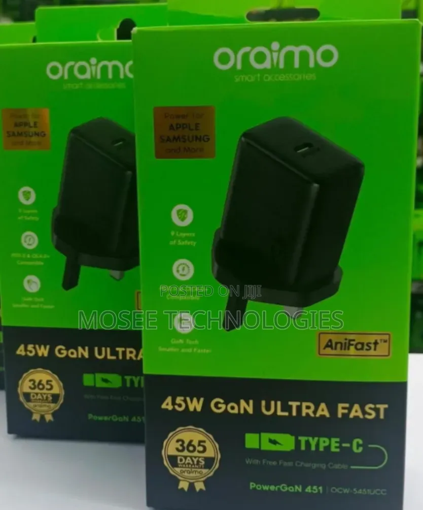 Oraimo PowerGaN 451 – Compact 45W Super Charger