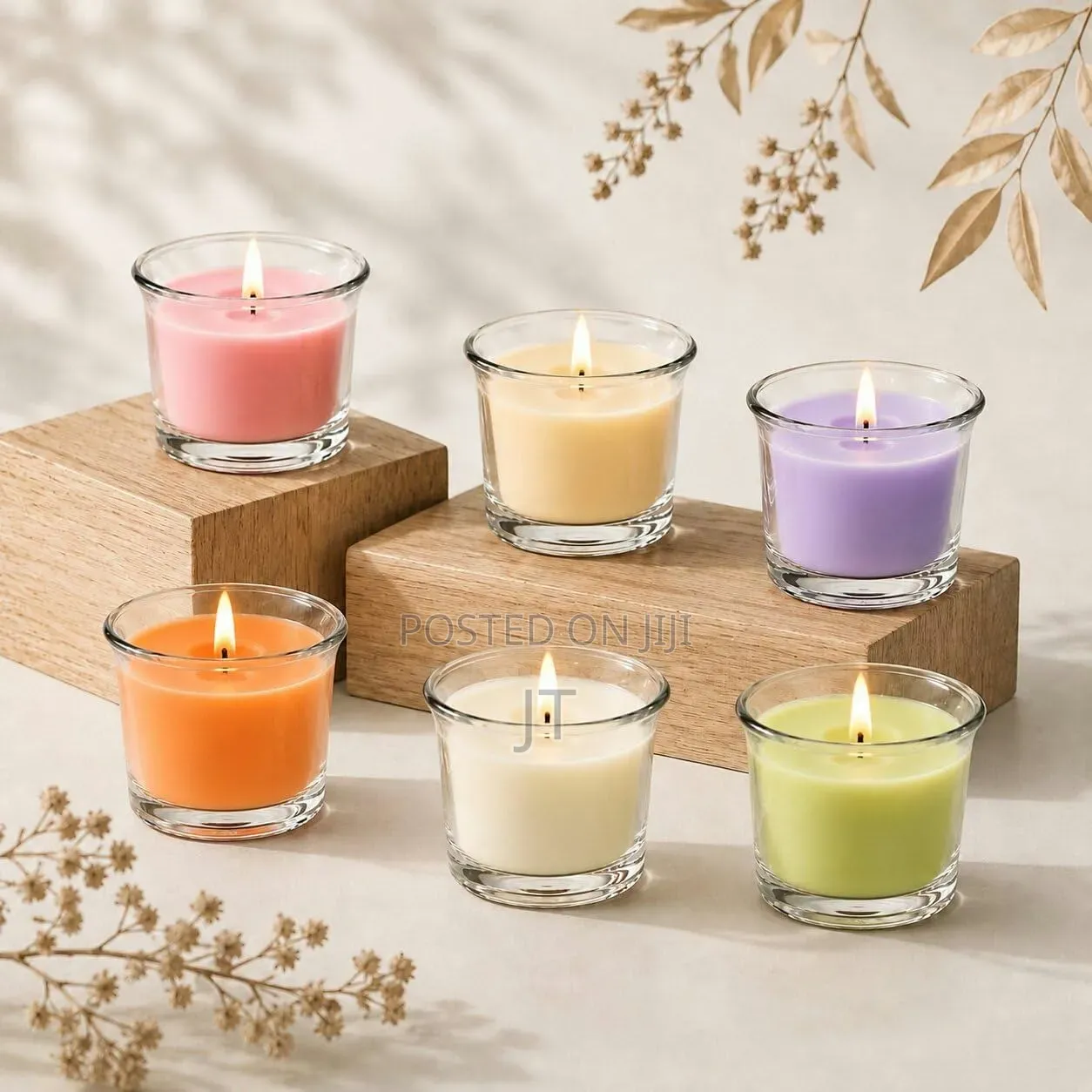 6pc Set of Scented Candle's in Glass