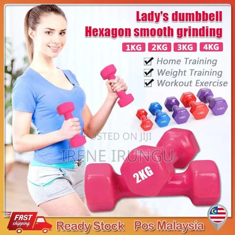 A Pair of 2kgs Vinyl Aerobic Dumbbells