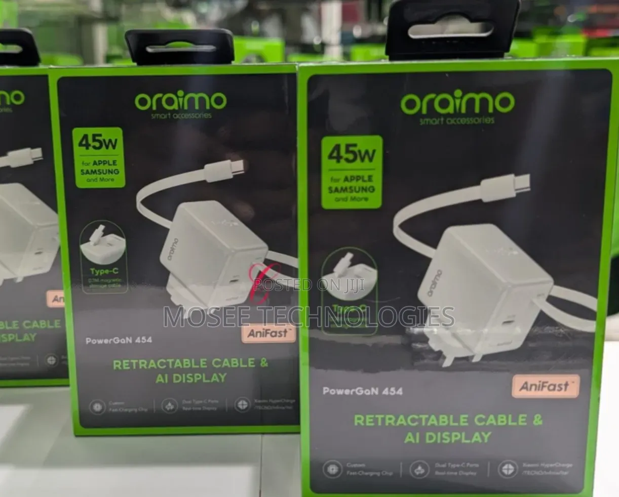 Oraimo PowerGan 454 – 45W Retractable Cable Charger