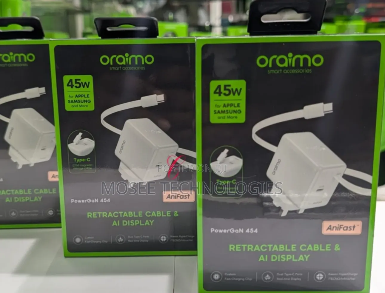 Oraimo PowerGan 454 – 45W Retractable Cable Charger