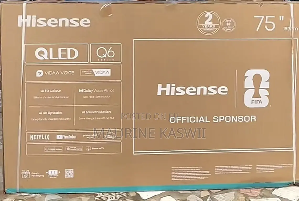 Hisense 75 Qled 4k TV Smart Frameless (Q6 Series)