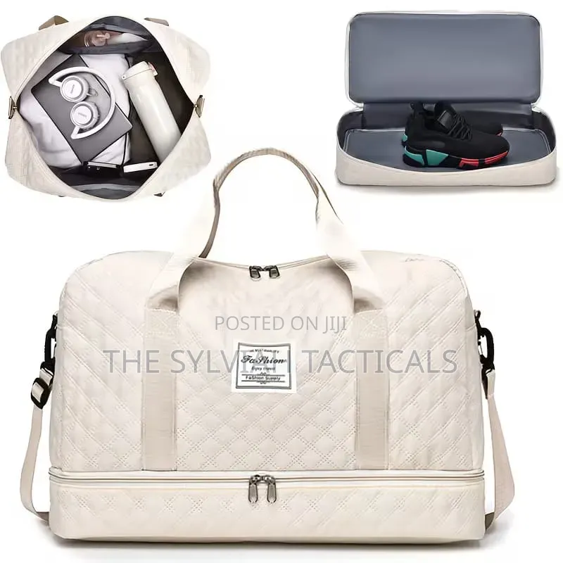 *Casual Large Capacity Travel Duffel Bag | Lightweight Rhombic Lattice