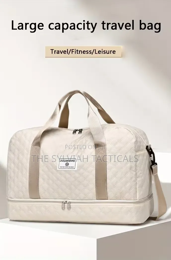 *Casual Large Capacity Travel Duffel Bag | Lightweight Rhombic Lattice