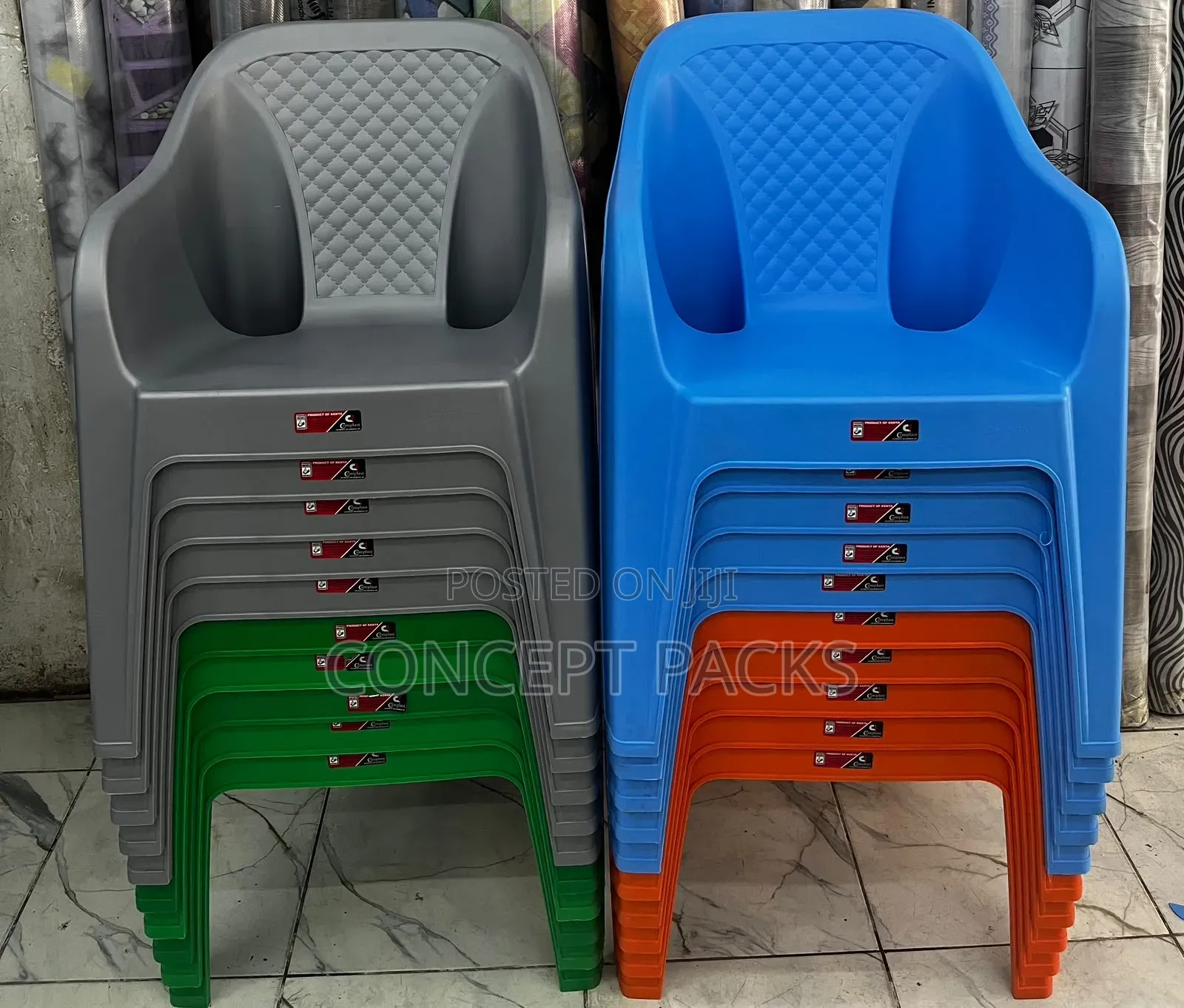Complast Plastic Chair With Armrest.