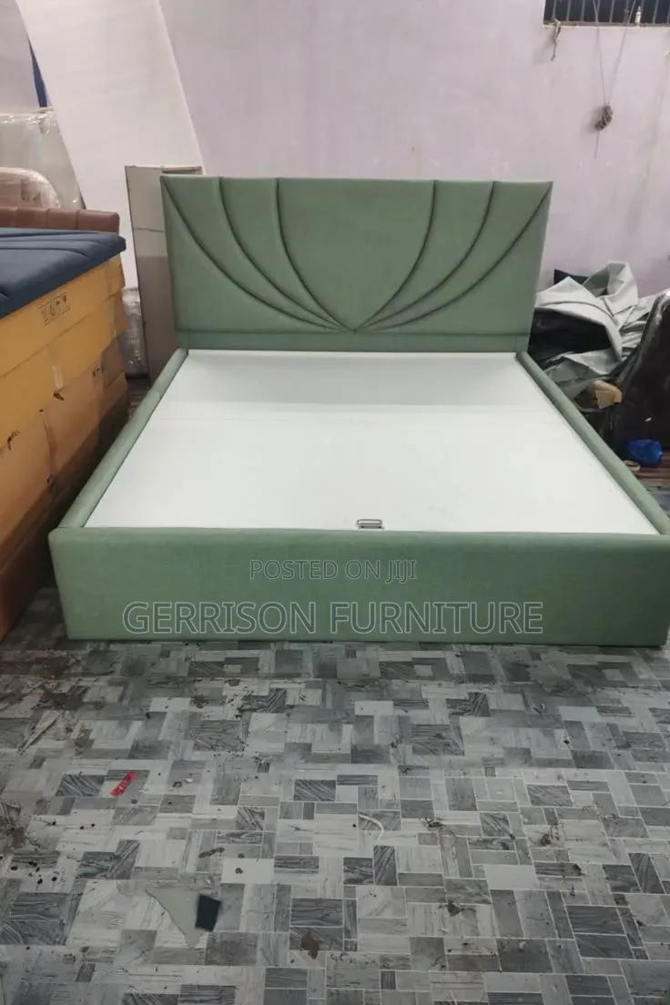 Modern 5x6 Sage Green Velvet Platform Bed Frame Brand New