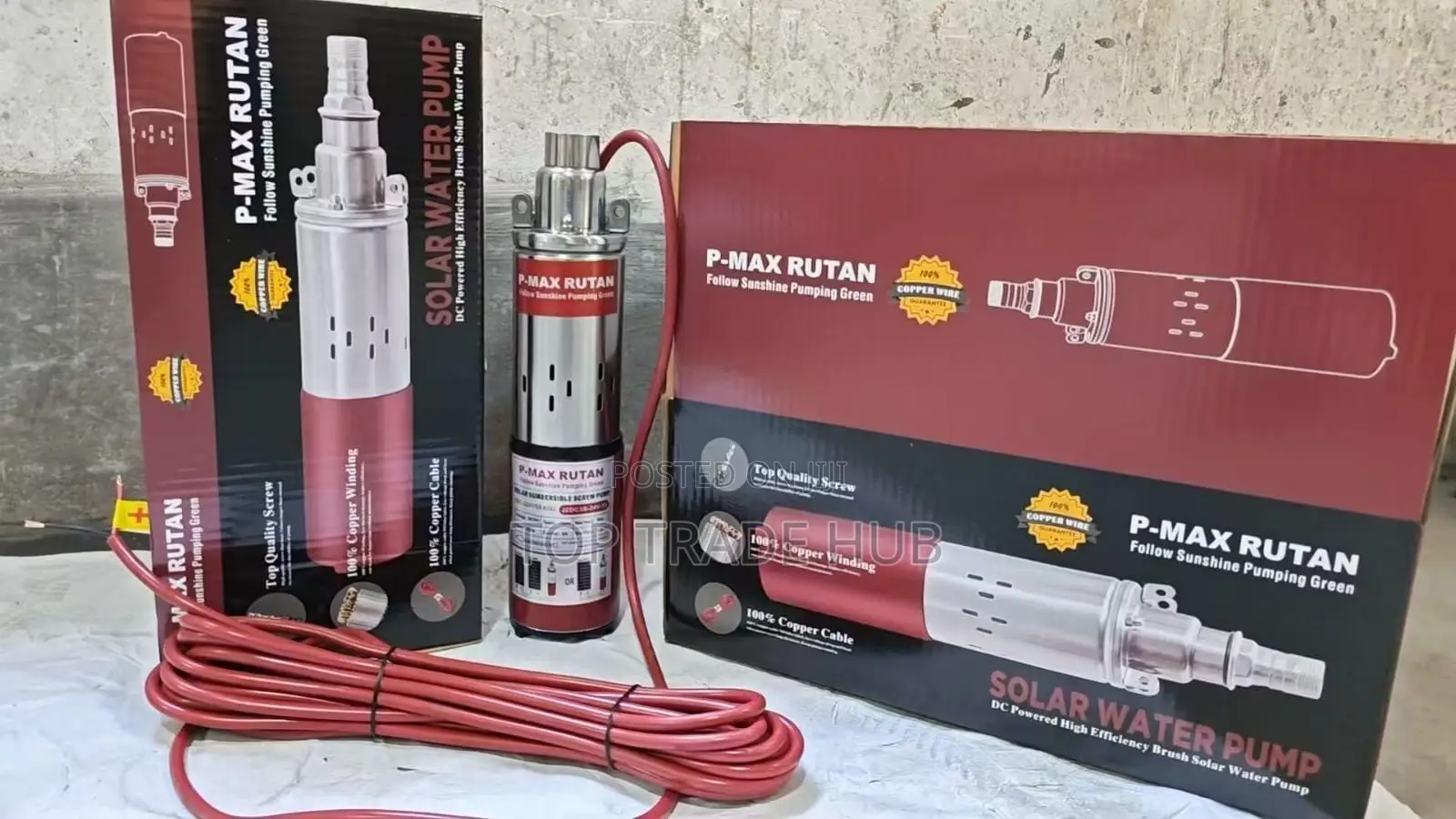P-Max Rutan Solar Submersible Water Pump 50m by 250w 24v