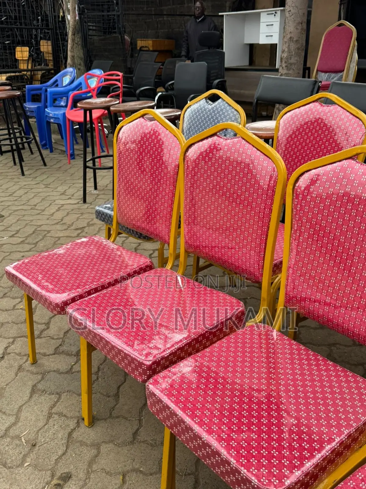 Powder Coated Red Conference Chairs