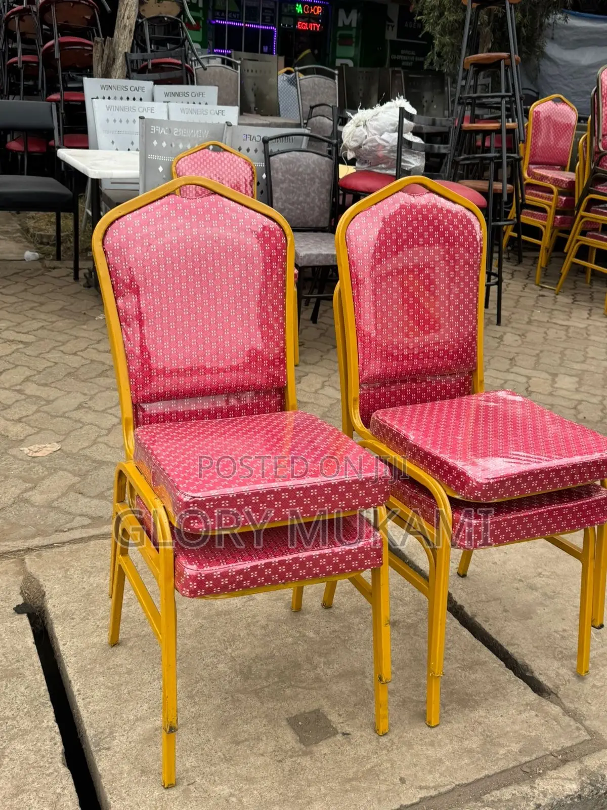 Powder Coated Red Conference Chairs