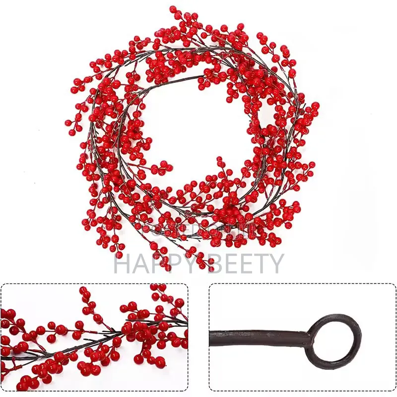 1Pcs 1.8M Artificial Cranberry Vine