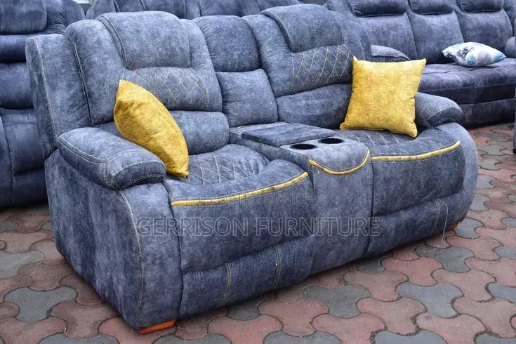 Luxury 2-Seater Home Theater Loveseat With Cup Holder Console