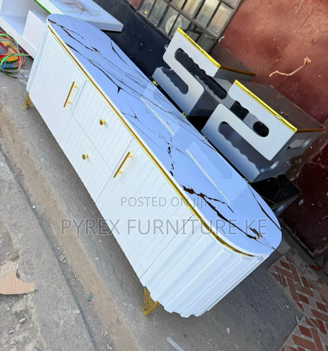 Marble Top Televishion Stand
