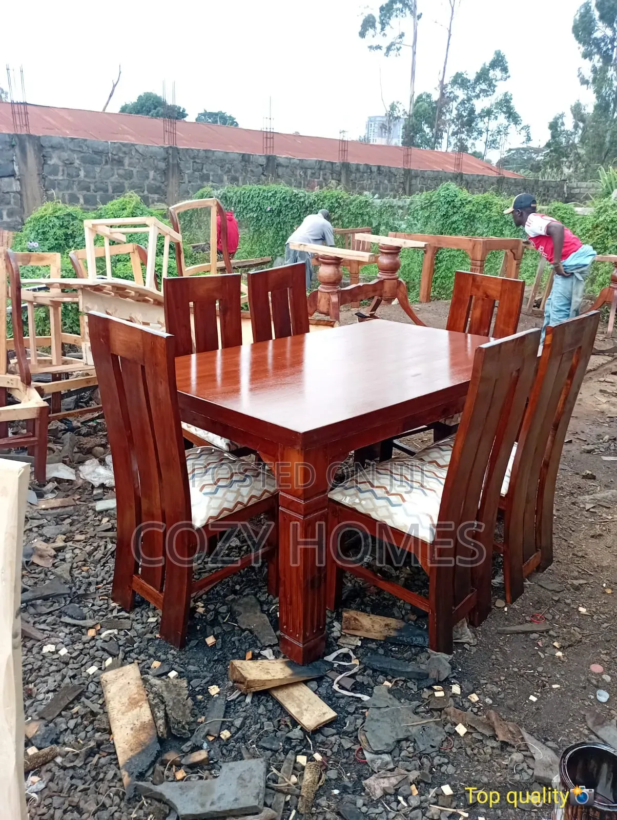 Dining Set a Smooth Finish All Wooden Dining Set 6 Seater
