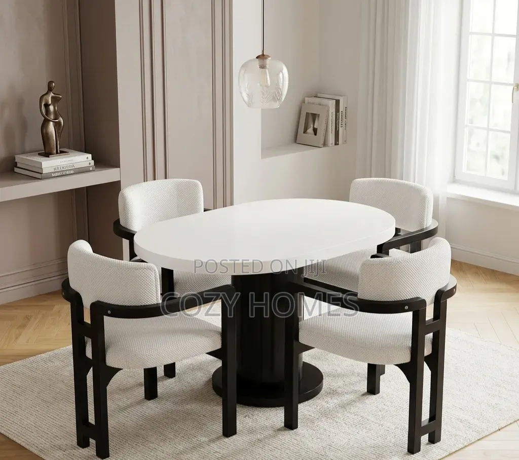 Dining Table Set a "Scandi" Inspired, Black 4 Seater Dining Set.