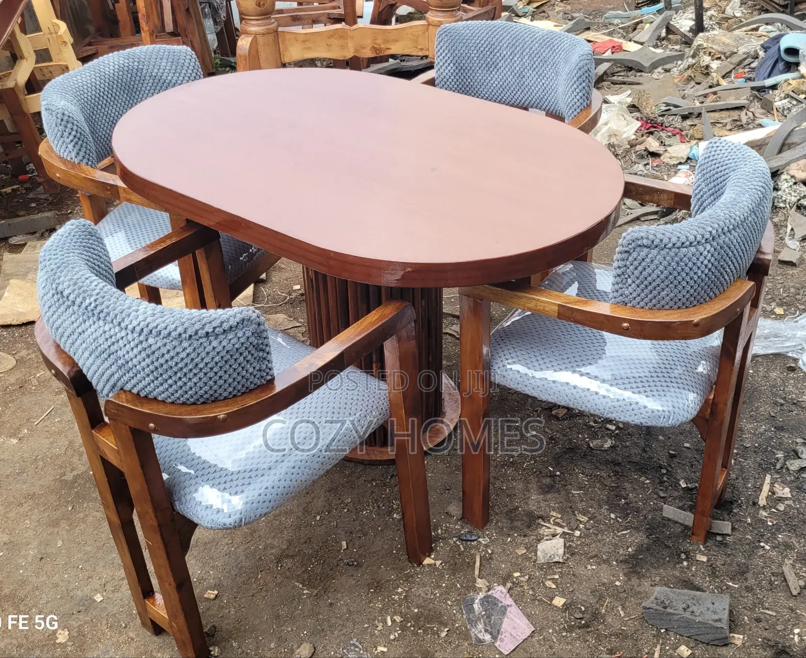 Dinng Table Set, an Eclectic 4 Seater Grey Dining Set