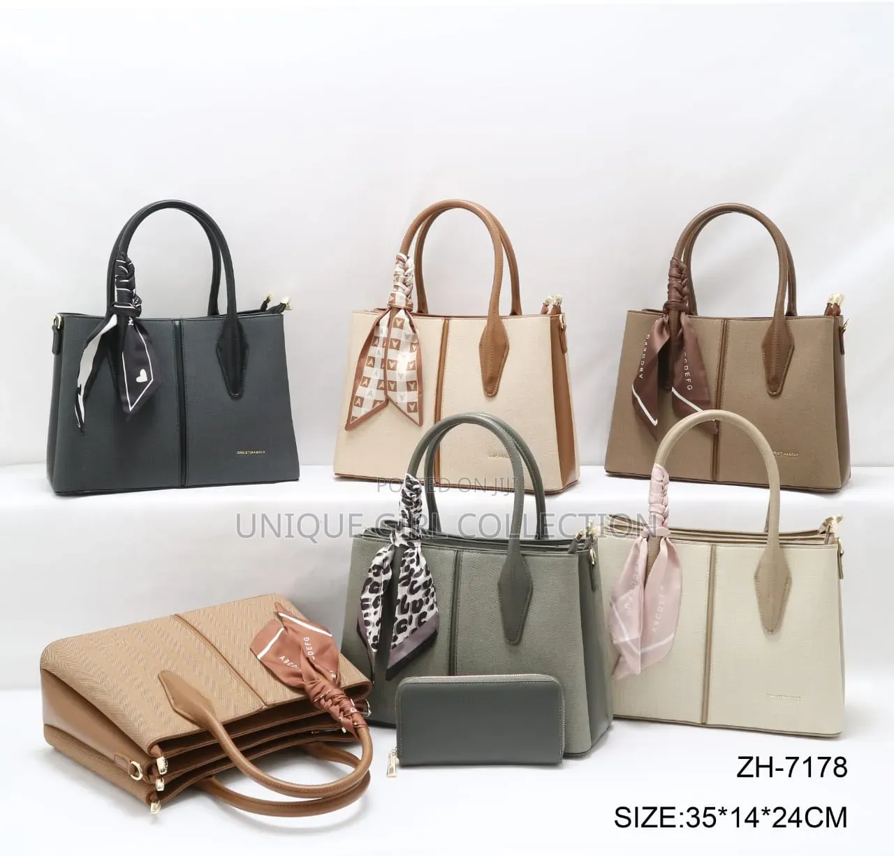 Classy Ladies’ Tote Handbag With Scarf & Matching Wallet