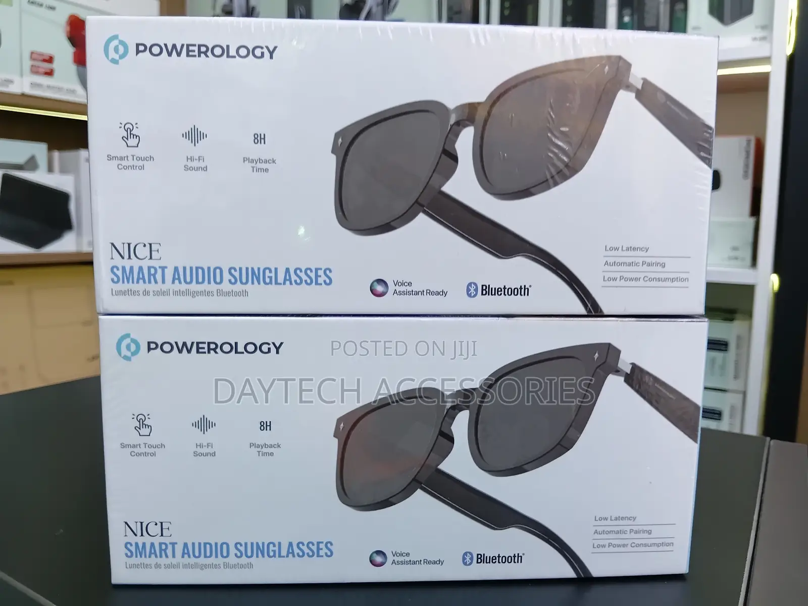 Powerology Nice Audio Sunglasses Bluetooth 5.4 Touch Control - Black