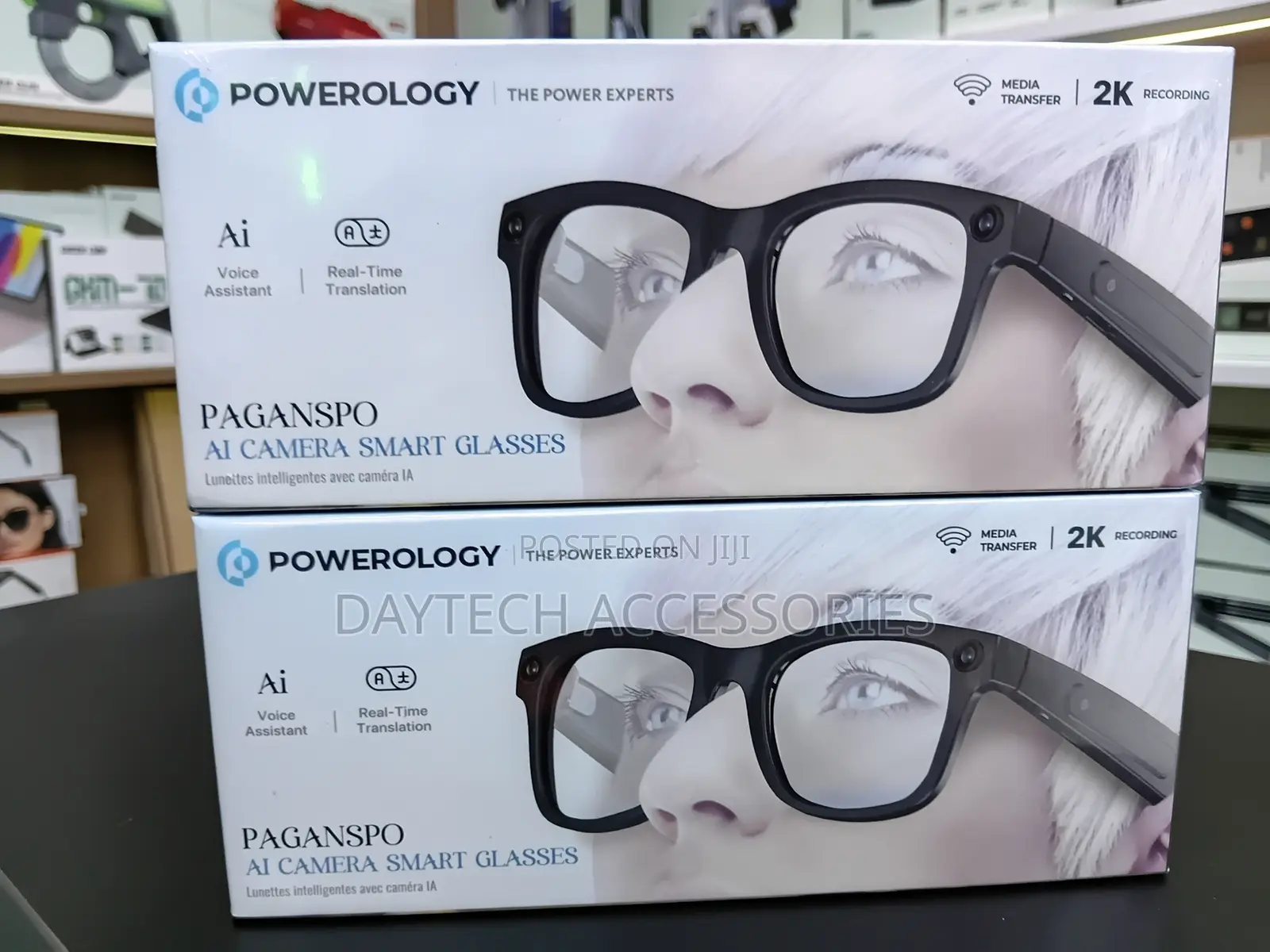 Powerology Paganspo AI Glass With Camera & Audio - Black