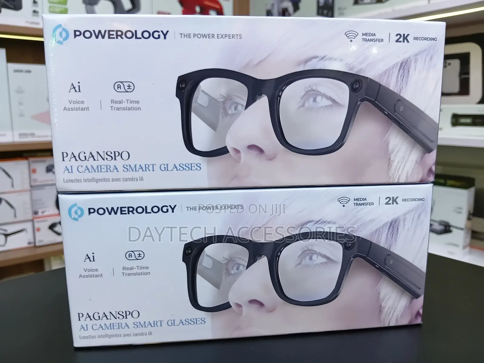 Powerology Paganspo AI Glass With Camera & Audio - Black