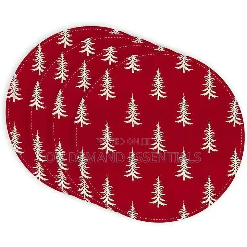 6-Piece White Christmas Tree Round Placemats
Size 38.1cm